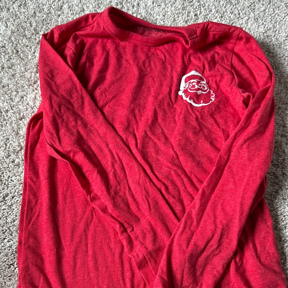 Crewcuts Red Long Sleeve Shirt with Santa Design